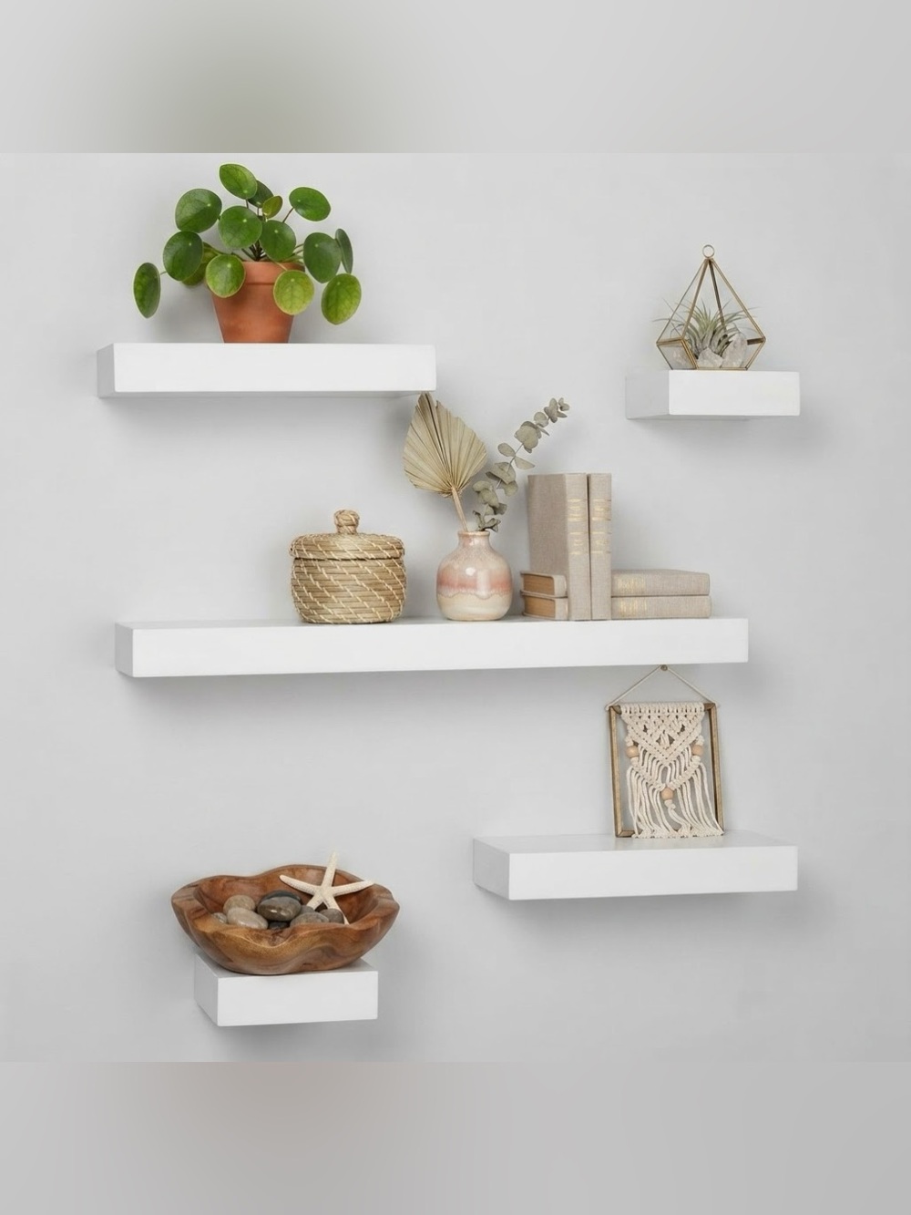 Target White Floating Wall Shelves Set Minimalist Modern Home Decor